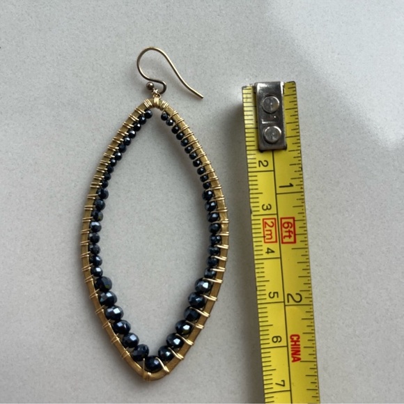 Chan Luu Gold and Black Beaded Earrings - Picture 2 of 2